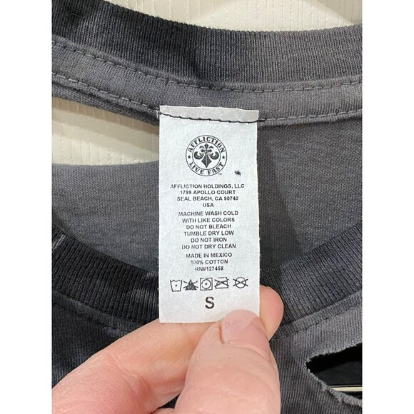 New Affliction Lips Rock N Roll Jeweled Beaded Fringe Size S/M - Picture 8 of 9